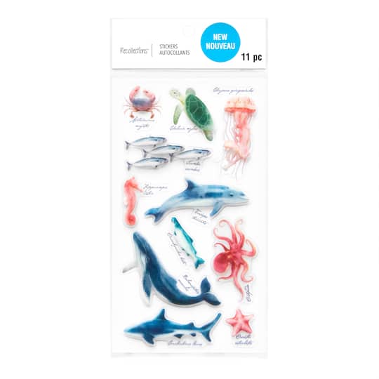 12 Pack: Sea Animals Dimensional Stickers by Recollections™